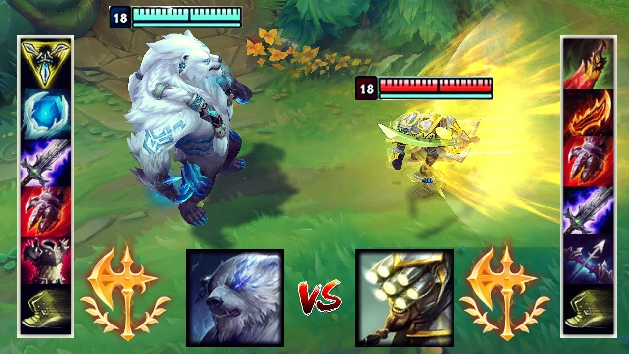 LOL:神装狗熊VS神装剑圣,哪个英雄更强?